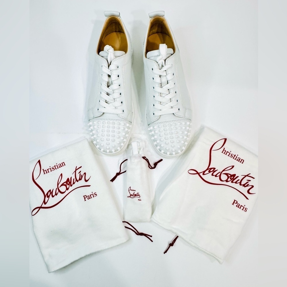 Christian Louboutin Louis Junior Spikes Leather Sneakers Size EU-42 Men’s Size 9 - Picture 1 of 15